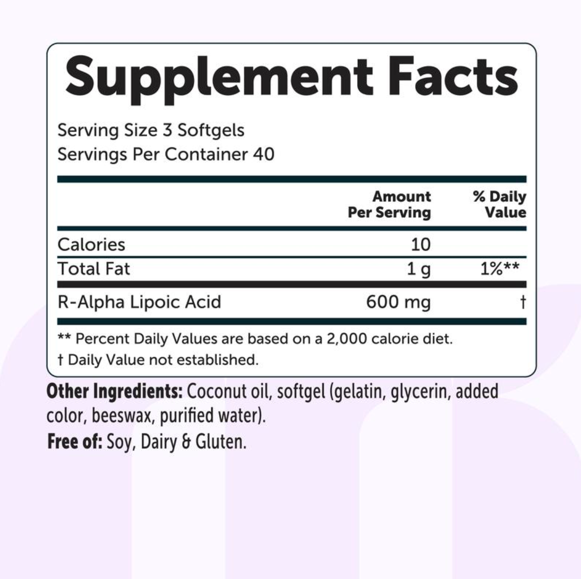 MicroLabs R Alpha Lipoic Acid 600mg with Coconut Oil, 120 Softgels