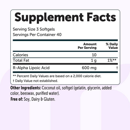 MicroLabs R Alpha Lipoic Acid 600mg with Coconut Oil, 120 Softgels