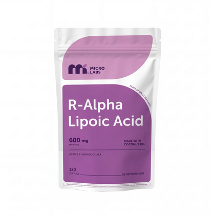 MicroLabs R Alpha Lipoic Acid 600mg with Coconut Oil, 120 Softgels